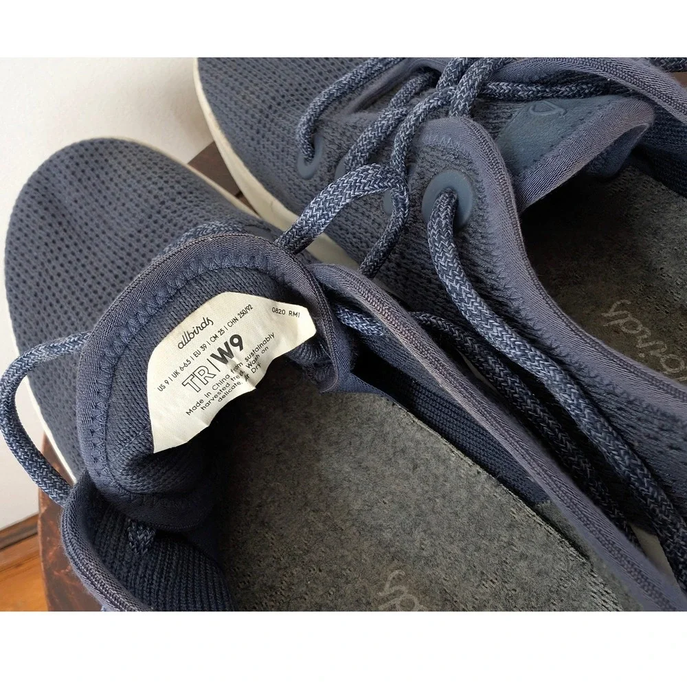 Allbirds Tree Runners Navy Blue Eucalyptus Sneakers Womens Size 9‎ TR W9